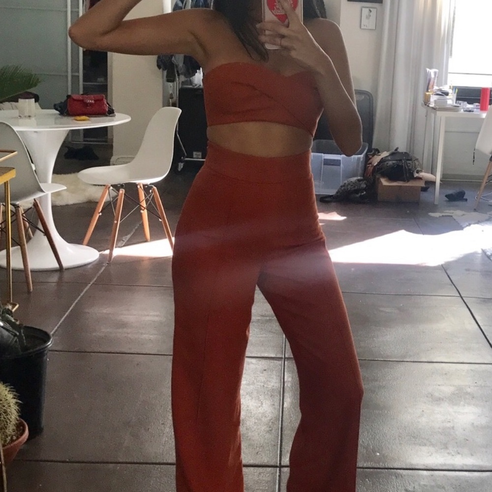 Two piece Rust-Orange pant set - Picture 3 of 3